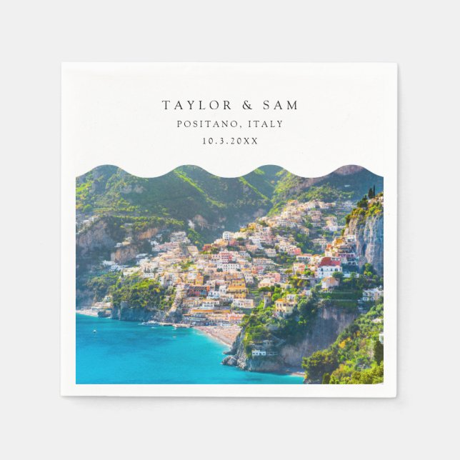 Positano Wedding Amalfi Coast Photo Napkins (Front)