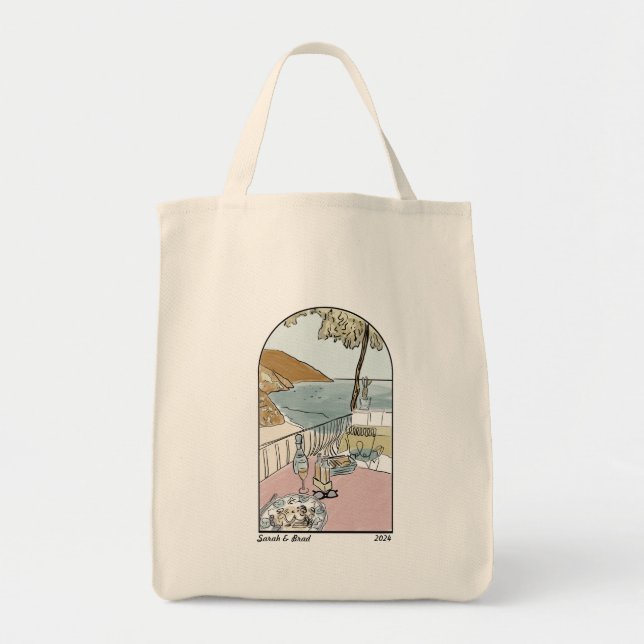 Positano Wedding welcome bags. Wedding Favors. Tote Bag (Front)