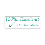 [ Thumbnail: Positive "100%! Excellent!" Teacher Rubber Stamp ]
