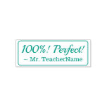 [ Thumbnail: Positive "100%! Perfect!" + Custom Tutor Name Self-Inking Stamp ]