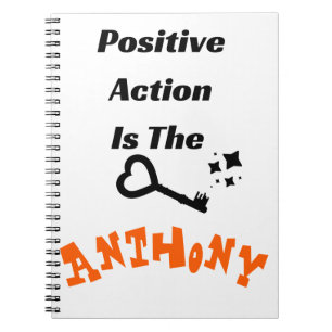 "Positive Action Is The Key" Personalized Note Notebook