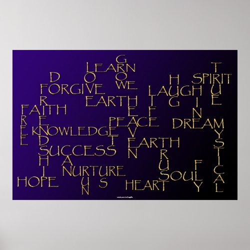 POSITIVE AFFIRMATION 3D Golden Text Poster