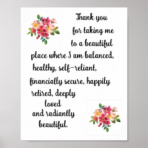 Positive Affirmation _ A Beautiful Place Poster