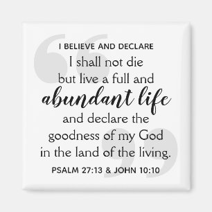 Positive Affirmation ABUNDANT LIFE Christian Magnet