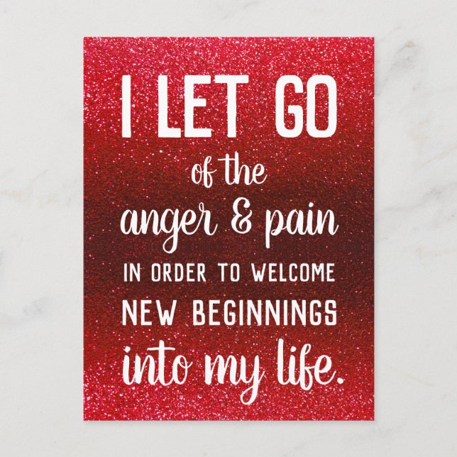 Positive Affirmation Anger Management Inspiration  Postcard (Front)