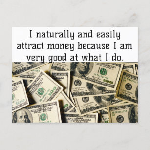 Positive Affirmation - Attracting Money Postcard
