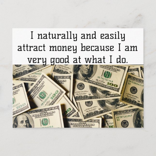 Positive Affirmation - Attracting Money Postcard (Front)