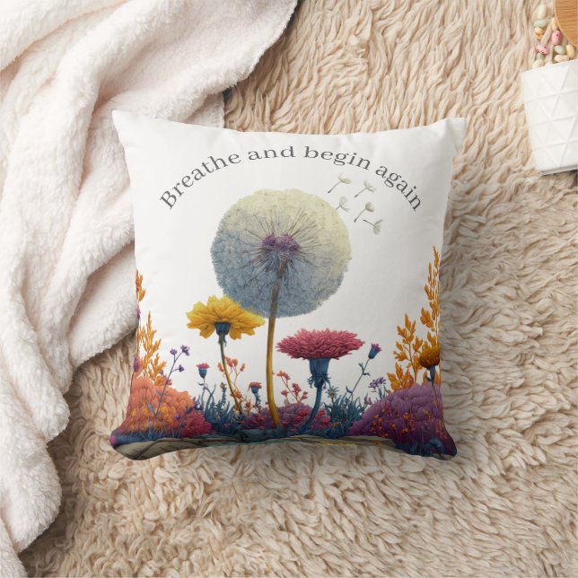 Positive Affirmation Breathe Throw Pillow Friend (Blanket)