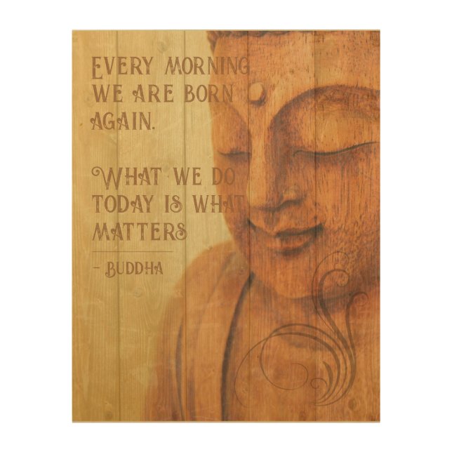 Positive Affirmation Buddhism Mindfulness Quote Wood Wall Decor (Front)