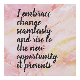 Positive Affirmation "Embrace" Pink/Orange/Gold Faux Canvas Print