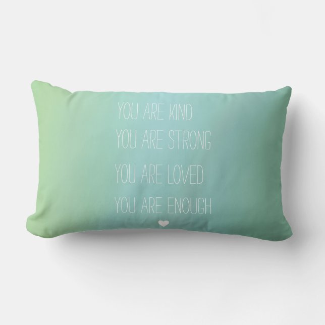 Positive affirmation encouragement motivation gift lumbar pillow (Front)