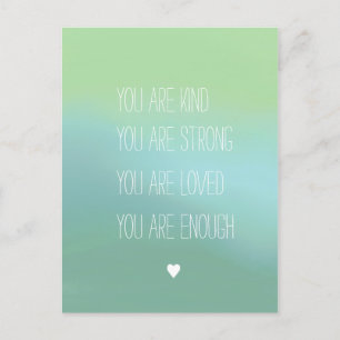 Positive affirmation encouragement texts poster postcard