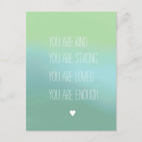 Positive affirmation encouragement texts poster postcard