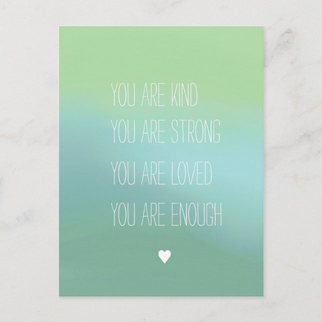 Positive affirmation encouragement texts poster postcard (Front)