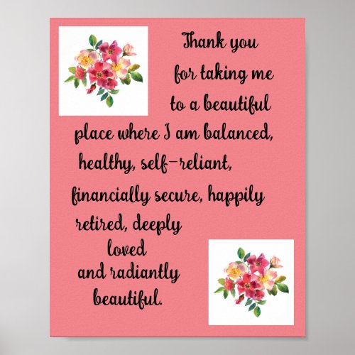 Positive Affirmation _ I am radiantly beautiful  Poster