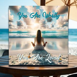 Positive Affirmation   I am Worthy of Love Metal Print