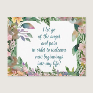 Positive Affirmation Letting Go Of Pain And Anger Postcard