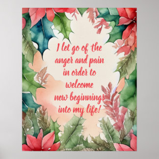 Positive Affirmation Letting Go Of Pain And Anger Poster