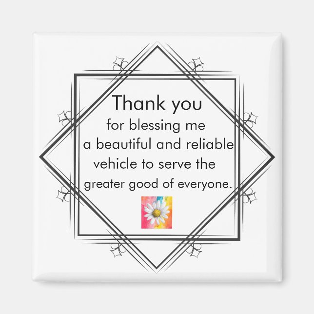 Positive Affirmation Magnet - Gratitude Statement (Front)