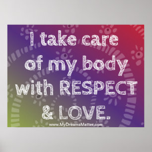 Positive Affirmation Manifest Perfect Body Health Poster