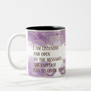 Positive Affirmation Marble Green/Gold Two-Tone Coffee Mug