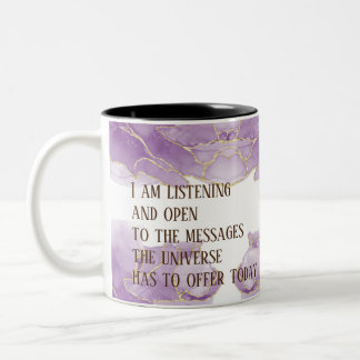 Positive Affirmation Marble Green/Gold Two-Tone Coffee Mug