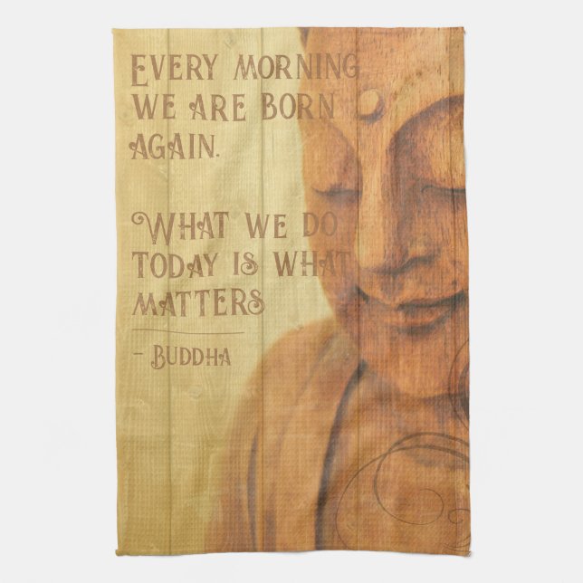 Positive Affirmation Mindfulness Buddhism Quote Kitchen Towel (Vertical)
