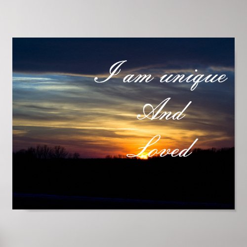 Positive Affirmation motivation about self esteem Poster