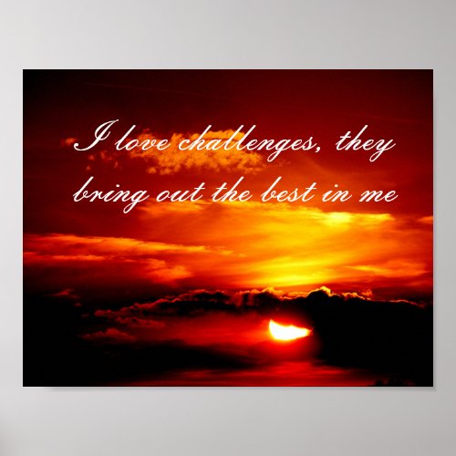 Positive Affirmation motivation about self esteem Poster