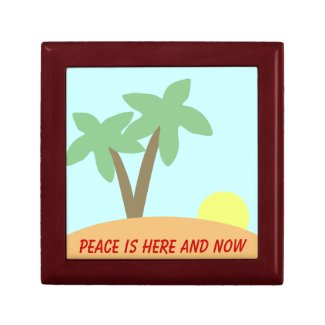 Positive Affirmation: Peace is Here and Now Keepsake Box