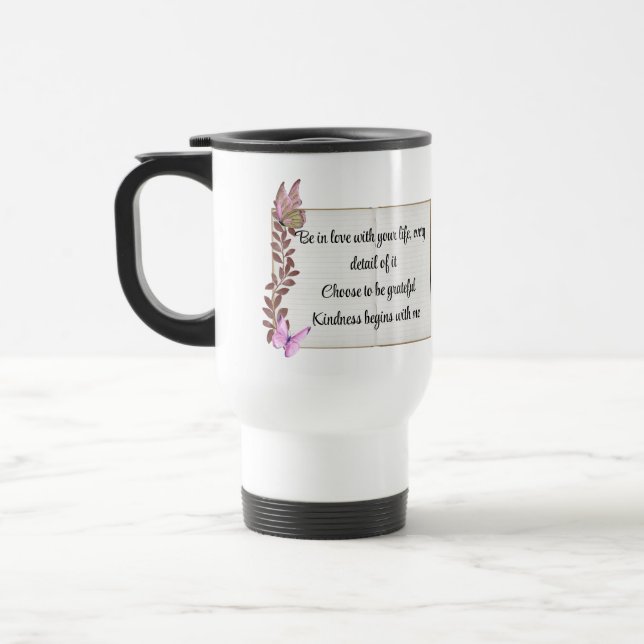 positive affirmation quote travel mug (Left)