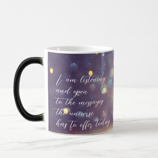 Positive Affirmation Sleek Green/Gold Color Morph Mug (Left)