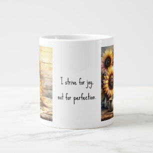Positive affirmation Sunflowers Watercolor Art Giant Coffee Mug