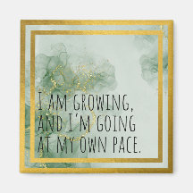Positive Affirmation Watercolor Green/Gold