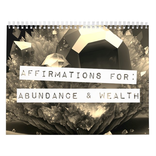 Positive Affirmations Birthstone Crystal Abundance Calendar (Cover)