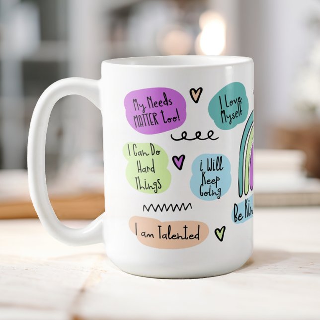 Positive Affirmations Coffee Mug (A fun positive affirmations coffee mug.)