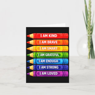 Positive affirmations crayons for kids  card