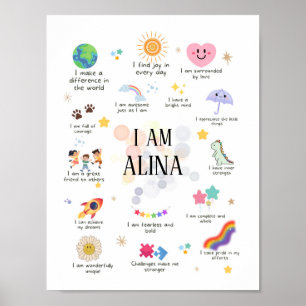 Positive Affirmations for kids, Affirmation Poster