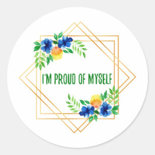 positive affirmations for morning classic round sticker