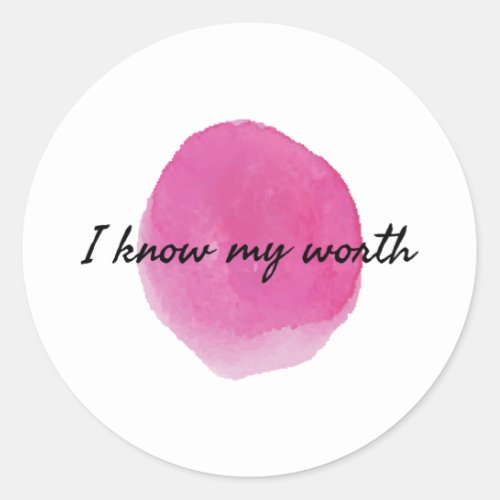 positive affirmations for self acceptance classic round sticker