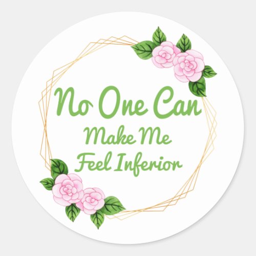 positive affirmations for self care classic round sticker