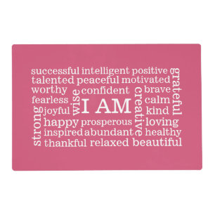 Positive Affirmations for Success and Wellness Placemat