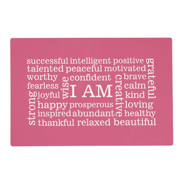 Positive Affirmations for Success and Wellness Placemat (Front)