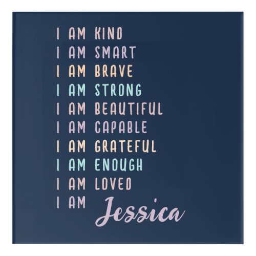 Positive Affirmations For Women Custom Wall Art