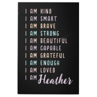 Positive Affirmations For Women Personalized Black