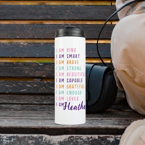 Positive Affirmations For Women Personalized White Thermal Tumbler