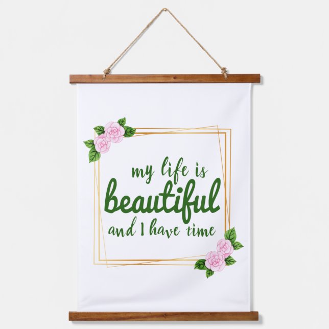 positive affirmations for work and life acceptance hanging tapestry (Front)