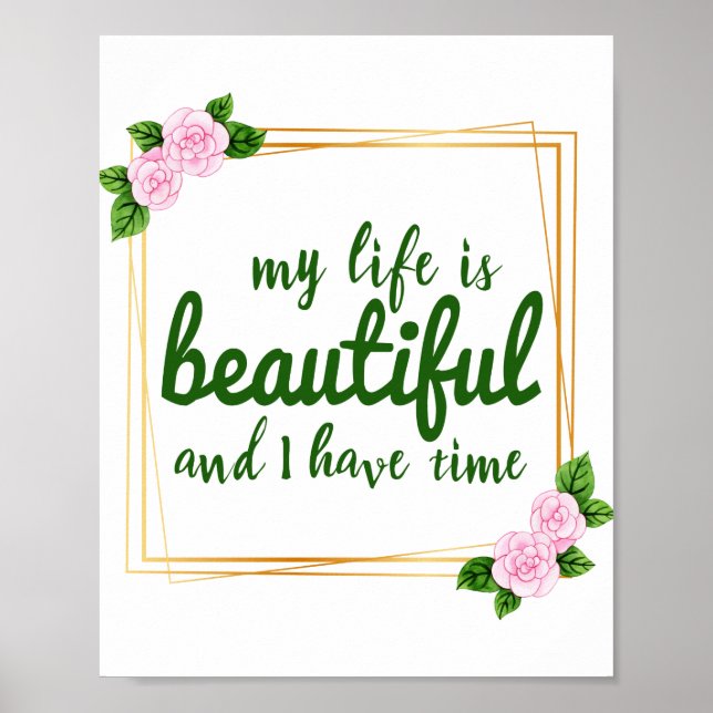 positive affirmations for work and life acceptance poster (Front)