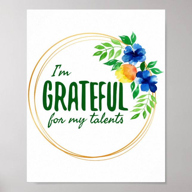 positive affirmations for work poster (Front)
