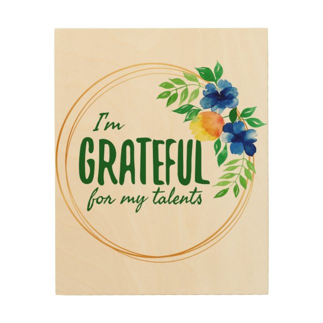 positive affirmations for work wood wall art (Front)